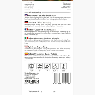 Tabac d'Ornement - Nain Mélange - Fleurs riches et colorées au parfum léger - Nicotiana alata