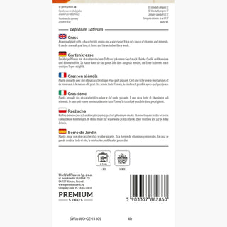 Cresson Alénois - Source de vitamines, ajout rafraîchissant pour les sandwiches - Lepidium sativum