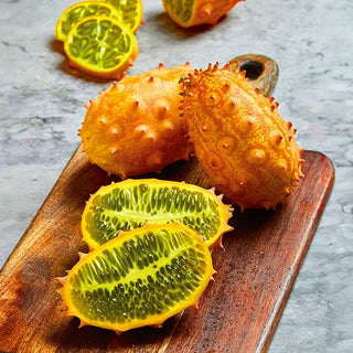 Kiwano, Melon cornu - Fruit exotique, délicieuse saveur de banane et de citron vert - Cucumis metuliferus