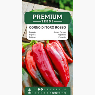 Poivron Corno di Toro Rosso - Savoureuse et sucrée, un excellent choix pour salades fraîches et marinades !