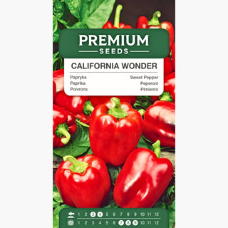 Poivrons - California Wonder - Rouge, sucrée, facile à cultiver, parfaite pour salades et farcis