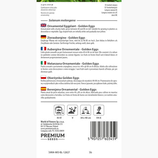 Aubergine Ornementale - Golden Eggs - Compacte, décorative mais comestible - Solanum melongena