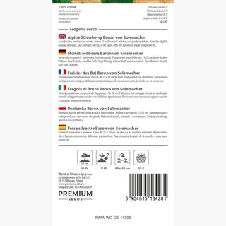 Fraisier des Bois - Baron von Solemacher - Productive, fruits savoureux, idéale pour culture amateur - Fragaria vesca