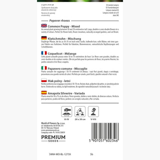 Coquelicot - Mélange - Léger, aérien, fleur romantique - Papaver rhoeas