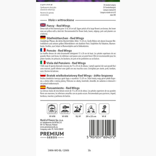 Pensée - Red Wings - Fleurs spectaculaires aux tons chauds - Viola ×wittrockiana