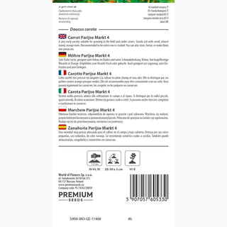 Carotte - Parijse Markt 4 - Excellente pour les récoltes précoces