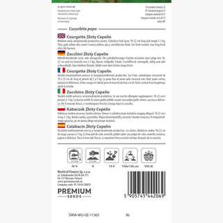 Courgette Złoty Cepelin - Mi-précoce, très productif, fruits de 2 à 4 kg