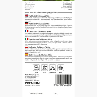 Chou-rave - Delikatess Witte - Période de végétation courte et qualité supérieure