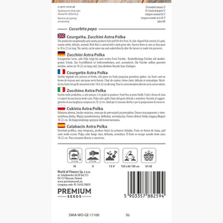Courgette Astra Polka - Extrêmement productive, super résistante, pleine de saveur