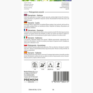 Géranium - Saumon - Idéale pour balcon et terrasse - Pelargonium zonale