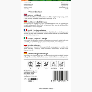 Basilic Feuilles de laitue - Feuilles grandes et pleines de saveur, parfaites pour salades ! - Ocimum basilicum