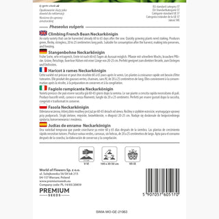 Haricot à rames - Neckarkönigin - Idéale pour la cuisson et la congélation