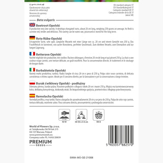 Betterave Opolski - Allongé, productif, parfait pour le stockage