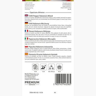 Piment Habanero Mélange - Reine des saveurs piquantes, idéale pour marinades et sauces - Capsicum chinense