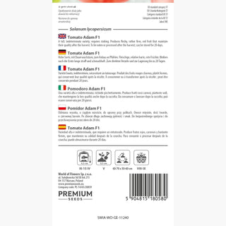 Tomate Adam F1 - Extra productif, résistant à la fissuration