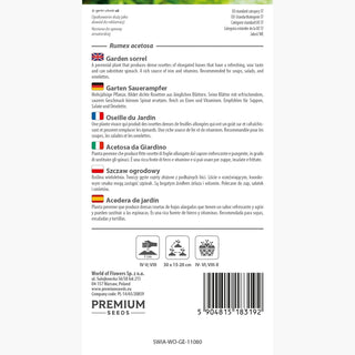Oseille du Jardin - Récolte durable, croissance rapide, riche en vitamines et fer - Rumex acetosa
