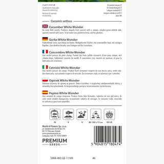 Concombre White Wonder - Super productif, savoureux et facile à cultiver, parfait pour la fermentation