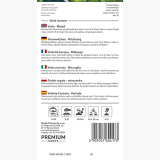 Violette Cornue - Mélange - Fleurs aux tons pastels - Viola cornuta