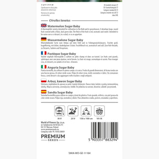 Pastèque Sugar Baby - Explosion de saveur, hit sucré du jardin - Citrullus lanatus