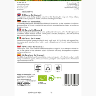 BIO Carotte Berlikumer 2 - Variété écologique productive et résistante