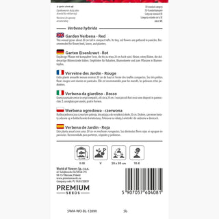 Verveine des Jardin - Rouge - Intense, parfaite pour les massifs et les jardinières - Verbena hybrida
