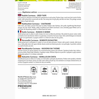 Radis Carmesa - Ruban à semer - Précoce, délicate et résistante