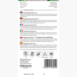 Cornichon Partner F1 - Récoltes abondantes, haute résistance, parfait pour la fermentation
