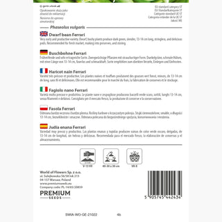 Haricot Nain Ferrari - Saveur exquise, gousses délicieuses sans fibres !