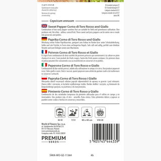 Poivron Corno di Toro Rosso et Giallo - Productive, saveur exceptionnelle