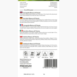 Courgette - Bianca di Trieste - Goût prononcé, culture facile - choix sain et savoureux