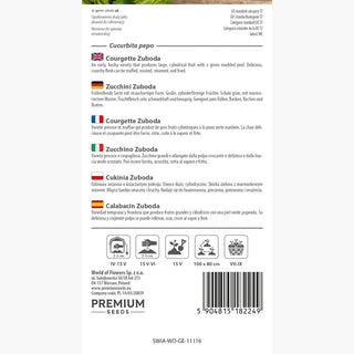 Courgette - Zuboda - Variété précoce, récolte rapide, résistante aux basses températures