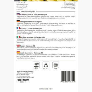 Haricot à Rames - Neckargold - Haricots asperges, jaunes, très productifs
