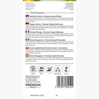 Zinnia d'Haage - Persian Carpet Mélange - Ambiance orientale au jardin - Zinnia haageana