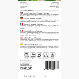 Courgette Tondo di Piacenza - Forme sphérique, idéale pour friture et cuisson