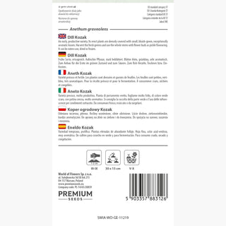 Aneth Kozak - Précoce, aromatique, parfait pour le séchage