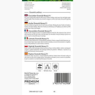 Concombre Śremski Nowy F1 - Plein champ, très résistante aux maladies, récoltes abondantes !