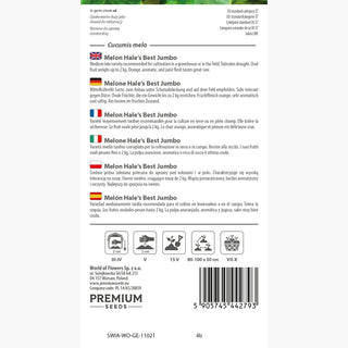 Melon Hale's Best Jumbo - Saveur et arôme exquis, culture facile ! - Cucumis melo