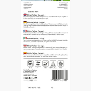 Melon Yellow Canary 2 - Douceur exceptionnelle, parfaite pour salades et cocktails ! - Cucumis melo