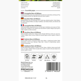 Courgette - Nero di Milano - Récoltes savoureuses et abondantes - longue période de récolte