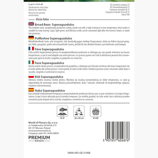 Fève - Superaguadulce - Fève à longues gousses espagnole de qualité supérieure