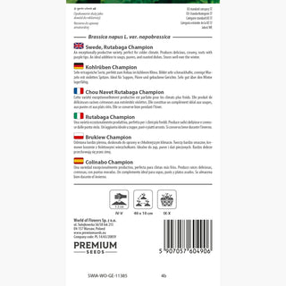 Chou Navet Rutabaga - Champion - Idéale pour la conservation hivernale - Brassica napus L. var. napobrassica