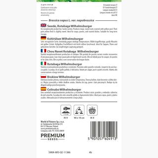 Chou Navet Rutabaga - Wilhelmsburger - Variété allemande à excellente conservation - Brassica napus L. var. napobrassica