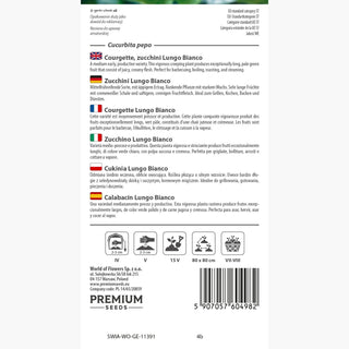 Courgette - Lungo Bianco - Idéale pour les plats méditerranéens