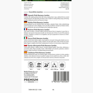 Potiron - Pink Banana Jumbo - Variété productive et ornementale