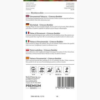 Tabac d'Ornement - Crimson Bedder - Couleur intense, parfum doux - Nicotiana alata