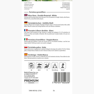 Pourpier à fleurs doubles - Blanc - Fleurs doubles parfaites pour rocailles - Portulaca grandiflora