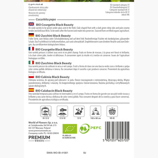 BIO Courgette Black Beauty - Savoureuse et résistante - courgette polyvalente