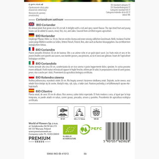 BIO Coriandre - Idéal pour la cuisine asiatique et mexicaine - Coriandrum sativum