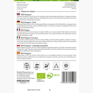 BIO Origan - Arôme italien directement du jardin - Origanum vulgare