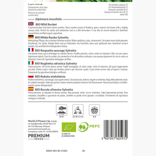 BIO Roquette sauvage Sylvetta - Rendements abondants et prolongés pendant de nombreuses années